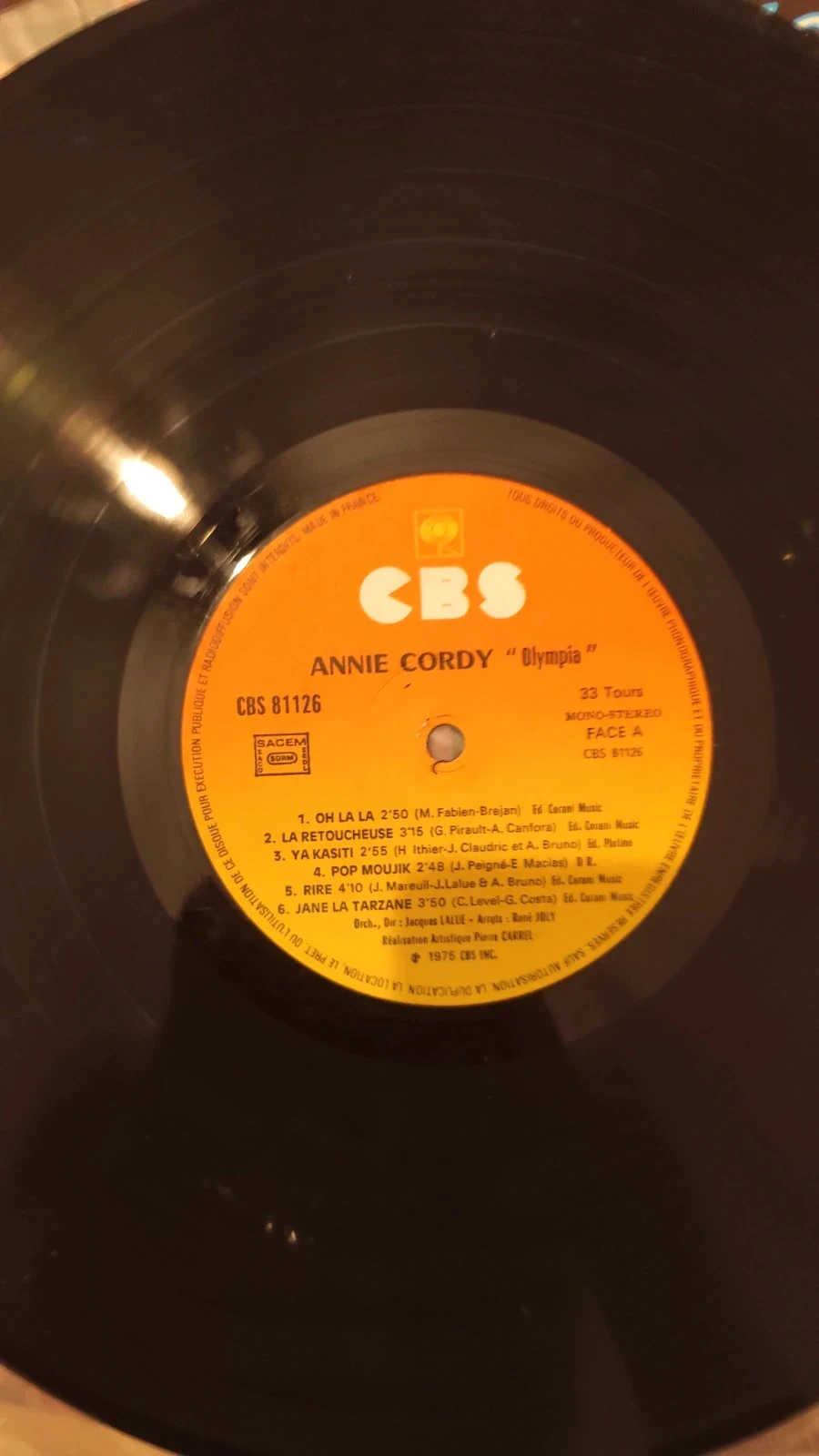 33 RPM Vinyl 'Annie Cordy at the Olympia' Live CBS – photo 4